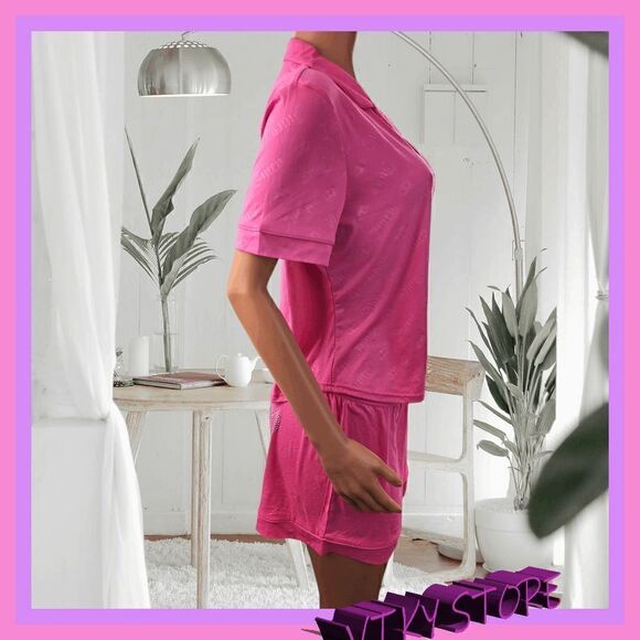 NWT Logo Luxe: {Juicy Couture} Pink Shirt & Boxers Pajama Set, Large NWT - Picture 3 of 4